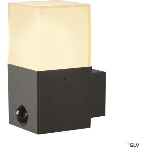 Applique extérieure carrée GRAFIT gris E27 11W max IP44 détecteur - SLV - 1006183