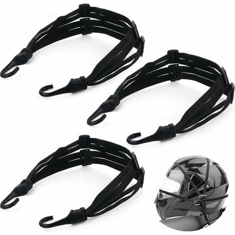 Sangle Bagage Elastique avec Crochets Double,Ceinture de Sangle de Bagage Rétractable,Tendeurs Elastiqu en Nylon Noir pour Vélo Casque de Moto Bagages Chariot Remorque Cargo(60-110cm)，，3 Pcs (1/5)