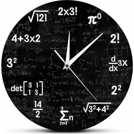 Wanduhr mit mathematischem Motiv, Uhr für Mathematik-Absolventen, Geschenk für Kinder, Uhr mit mathematischen Formeln, Symboluhr, Raumdekoration, Wohnzimmer-Wanddekoration, Uhr & Armbanduhr