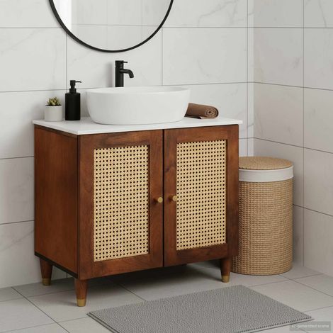 Waschbeckenunterschrank Braun 62 x 33 x 58 cm Holzwerkstoff (1/5)