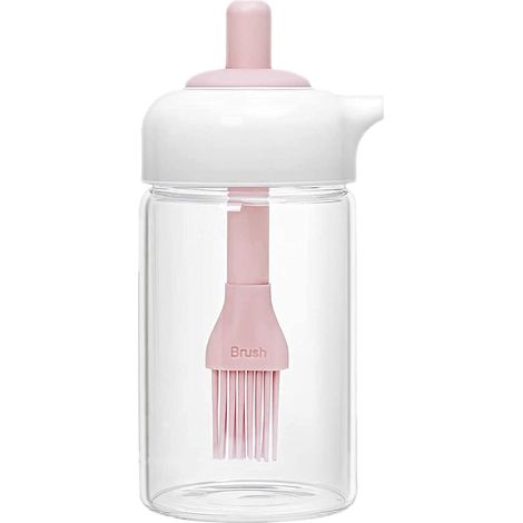 Bouteille distributrice d'huile d'olive - Bouteille à large ouverture avec pinceau en silicone 230 ml pour la cuisson, la pâtisserie, les grillades et les marinades