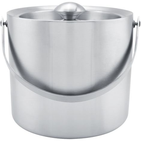 Seau à glace à double paroi en acier inoxydable avec couvercle pour fêtes de mariage (3L) (1/5)