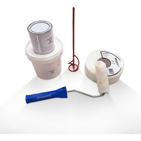 Harmony Beton – Kit de scellement chimique 1 kg – Résine époxy pour béton armé – Bande fibrée 90 ml – Réparation fissures chantiers humides (1/2)