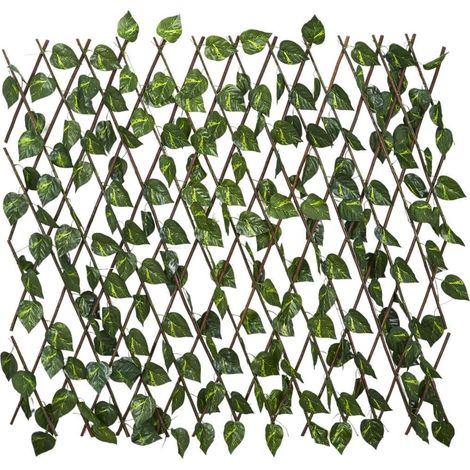 Treillis artificiel feuillage en polyéthylène vert 180x90cm (1/3)
