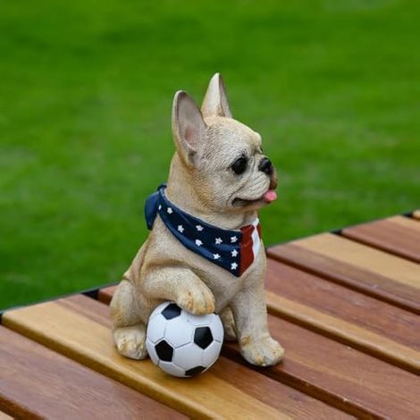 Statue De Chien Extérieur Lampe LED Football Animal En Résine Imperméable (1/5)
