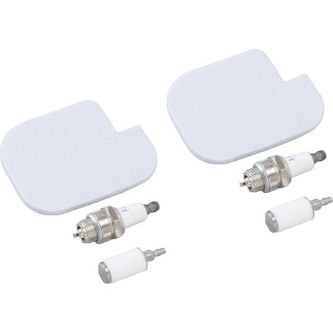 Kit d'entretien pour 2 tronçonneuses Compatible avec McCulloch CS360T CS400T CS420T Filtre à air et carburant Bougie -KZQ