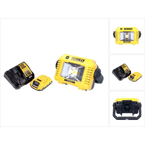 DeWalt DCL 077 D1 Akku LED Arbeitsstrahler 12 V 18 V 2000 lm IP54 + 1x Akku 2,0 Ah + Ladegerät