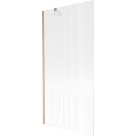 Mexen Next Wannenfaltwand einflügelig 90 x 150 cm, Streifen, gebürstetes Kupfer - 895-090-000-00-09-65