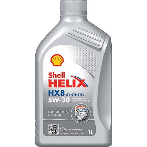 Olio Shell Helix Hx8 lubrificante sintetico 1L 5W30 per motori diesel