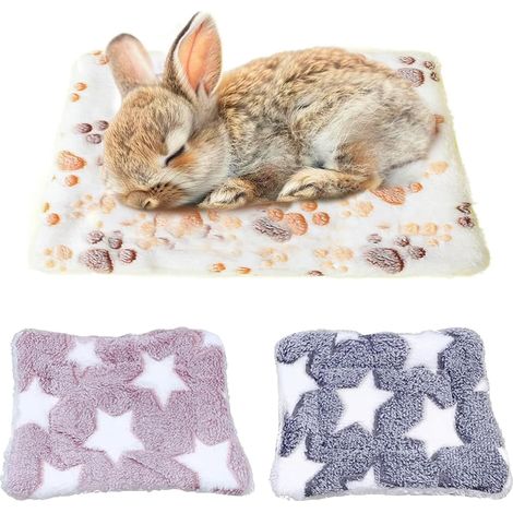 3 Pieces Rabbit Cushion Rabbit Rug Accessories Guinea Pig Hamster (1/5)