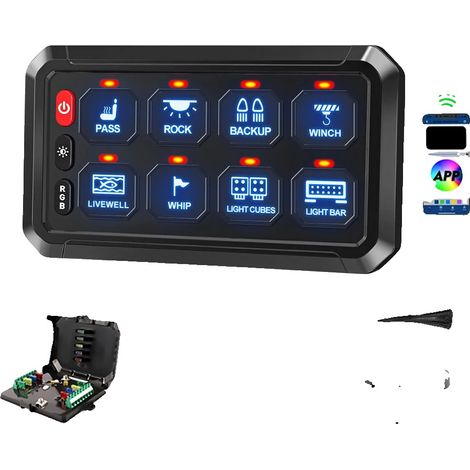 Panel de interruptores LED RGB, control Bluetooth, pegatinas personalizables (1/2)