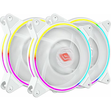 Kit 3 Pz Ventole Noua Skiron White Dual Slim Halo 18 Led ARGB 120X120X25 mm con Controller (1/4)