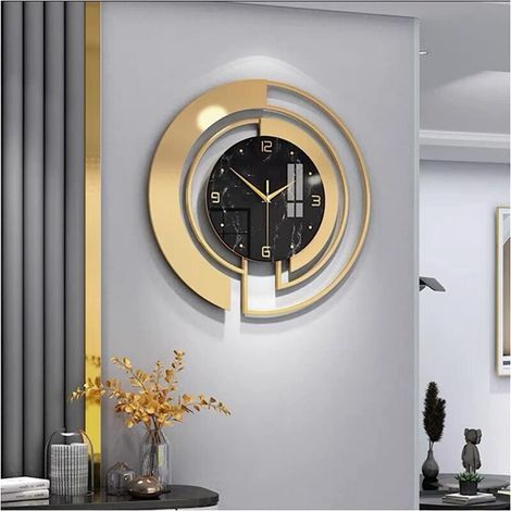 Orologio da parete decorativo in metallo – Lancette silenziose e precise – Per soggiorno, ingresso o hotel – Design moderno ed essenziale (1/5)