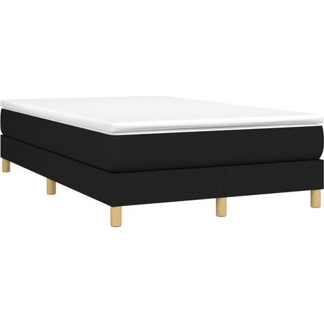 Sommier à lattes de lit avec matelas Noir 120x200 cm Tissu vidaXL