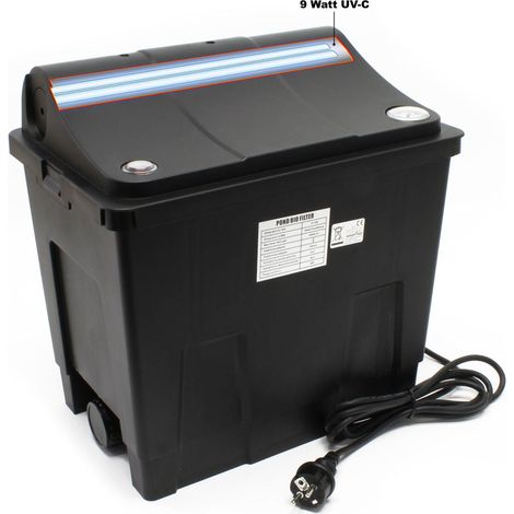 Filtre de bassin biologique 6000 l/h – Stérilisateur UV-C 9W – Pour bassins jusqu'à 8000 l – Indicateur de saleté et température (1/4)