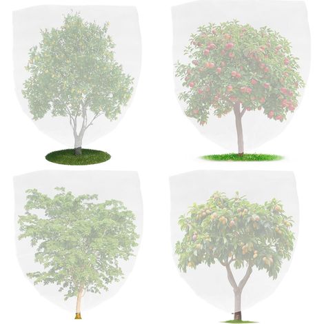 Moustiquaire végétale 4 pièces, filet fin pour arbre fruitier, moustiquaire avec cordon et fermeture, protège les plantes, les fruits et les fleurs des insectes, 100150cm (1/5)