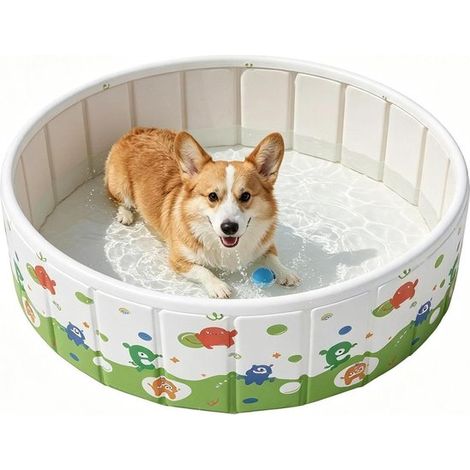 Piscina plegable para perros - Piscina de jardín para perros - Refrescante para el verano - Fácil de instalar - 90 x 45 cm - Azul (1/5)
