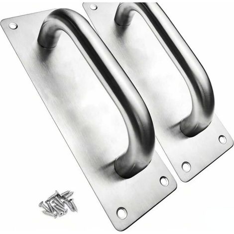2 Pcs Poignée Porte Coulissante, Robuste Poignee de Porte Exterieur en Acier Inoxydable pour Portes de Grange Porte Coupe-Feu Porte Toilette Abri de Jardin et Garage (1/5)