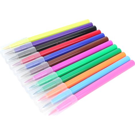 Lot de 12 marqueurs de peinture à pointe souple, stylos de coloriage multicolores pour dessin artistique (1/5)