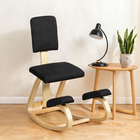 Chaise de bureau noir en bois de bouleau 84 x 51 x 93 cm (1/5)