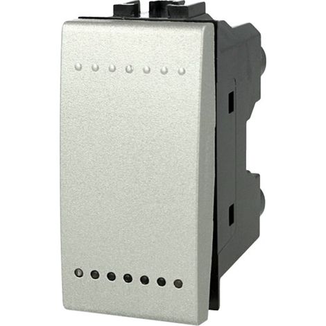 Pulsante NO 1P 16A Silver Tech Grigio Compatibile Living (1/3)