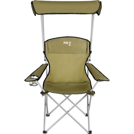 Campingstuhl mit Sonnenschirm, Grün