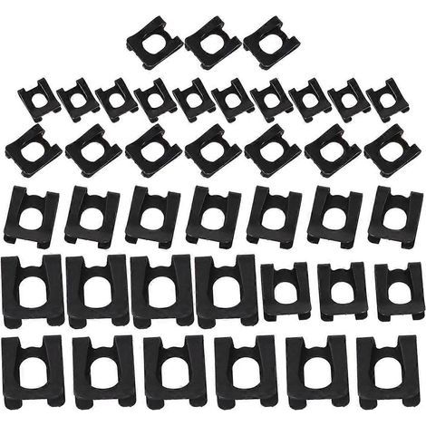 40 Sicherungsscheiben für DK-Achsen-Halteblock, U-förmige Clips – 1,70 x 1,50 x 0,20 cm – Schwarz (1/4)