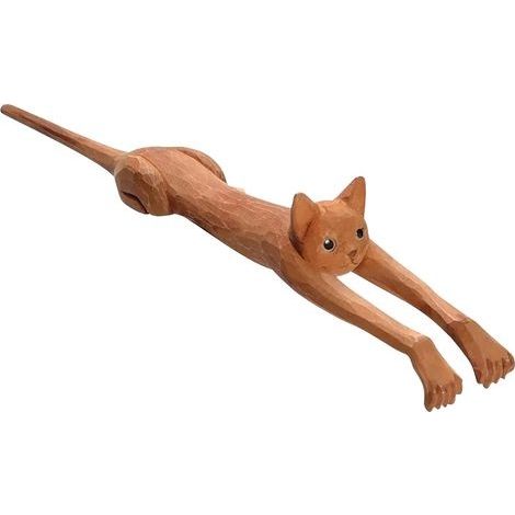 Funny Basswood Cat Back Scratcher Back Massager Body Itching Stick Therapeutic Self-Massager Wood Light Durable (1/5)