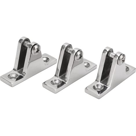 Lot de 3 charnières de pont professionnelles en acier inoxydable 316 pour bateau, canoë ou kayak. (1/5)