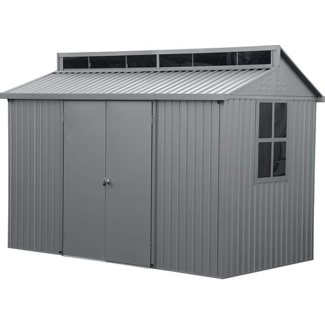 DURAMAX Abri de jardin aluminium 10 x 6 avec lucarne - fenêtre latérale - surface 5,36 m² (1/5)