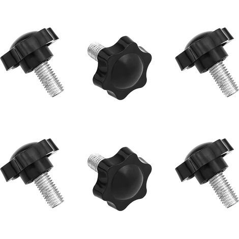 Sterngriffschrauben – Mechanische Verriegelungsschrauben – Gewinde M10 x 20 mm – Schwarzer Kunststoffkopf – Für mechanische Geräte und Möbel (1/5)