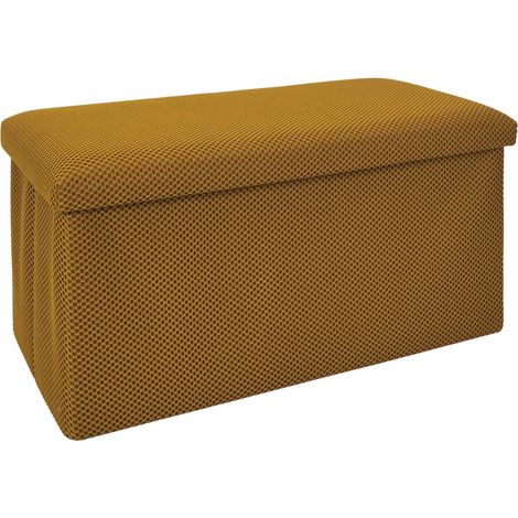 Coffre banc pliable jaune 76x38x38 cm