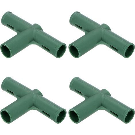 M METERXITY – Pack of 4 Greenhouse Structure Connectors (19 mm), 3-Way Flat Pipe Fittings for Vine Trellises, Sun Shelters and Garden Supports – Greenhouse Accessories [Ve (1/4)