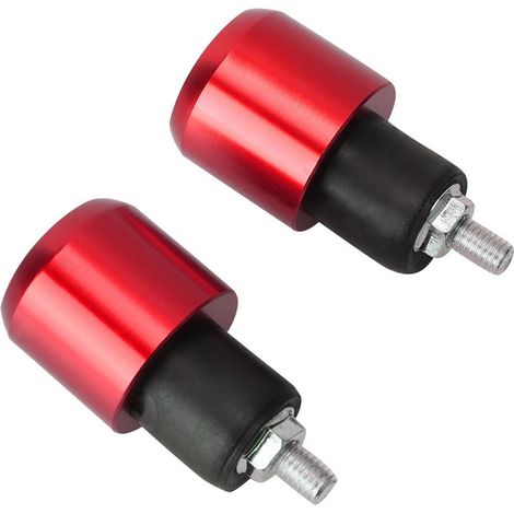 2 Universal-Motorradgriffe 18–22 mm, rote runde Lenkerendkappen, Antivibrations-Ausgleichsstopfen, 2-teiliges Set (1/5)