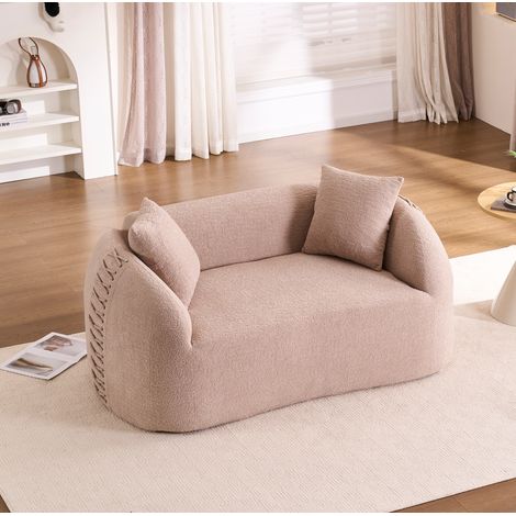 Canapé modulable en L 239 x 156 cm en velours côtelé marron, méridienne gauche - CHICFURN (1/5)