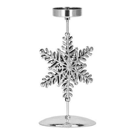 Candelabro natalizio in metallo con stella decorativa argento.