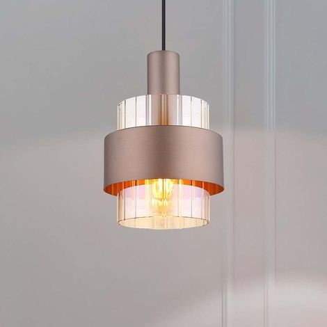 [NEUWERTIG] B-Ware Globo Hängelampe Milley Pendelleuchte Lampe bronzefarben Metall 19 cm E27 LED (1/2)