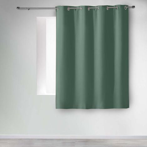 Rideau occultant à œillets 135 x 180 cm – Uni Cèdre – Petite hauteur