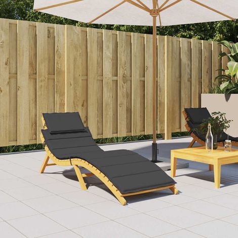 Sonnenliegen-Auflage Schwarz 186x58x4 cm Oxford-Gewebe