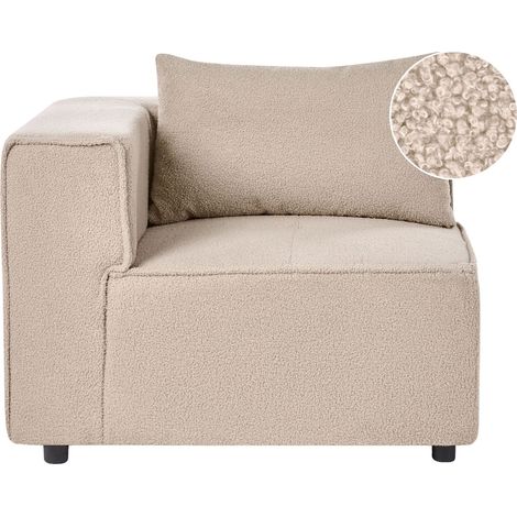 Corner Module 1-Seat Beige Boucle Upholstered Modul Section AXEBO (1/5)