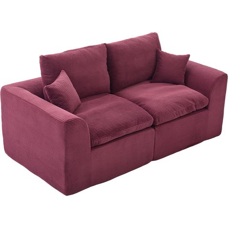 Modernes minimalistisches Stoffsofa Zweisitzer-Wohnzimmersofa Weicher und bequemer Sessel Komplett mit Kissen Freizeitsofa im nordischen Stil Wohnzimmer, Schlafzimmer (1/5)