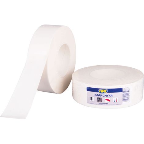 Cinta de marcado Gaffer 6000, cinta blanca para cables, 25 mm x 50 m, marcado de superficies, resistente a la temperatura, fácil de quitar, no deja residuos de adhesivo.