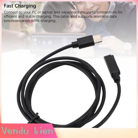 2 Câble chargeur, Connecteur magnétique, USB C, Enregistreur vocal Note AI, 1m, Noir (1/4)