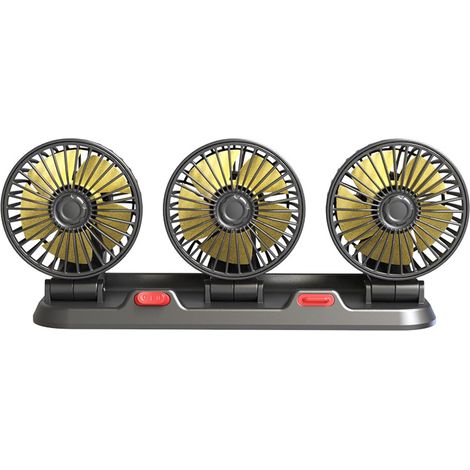 Ventilateur de Voiture à 3 têtes, Refroidissement Portable pour