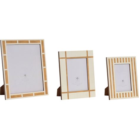 Marco Foto Set 3 Resina Hueso 24X1,8X29 Blanco (1/3)
