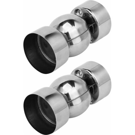 Lot de 2 connecteurs de tuyau de main courante en acier inoxydable ultra fins de pour rampe d'escalier, accessoires de coin de main courante,13Treize (1/5)