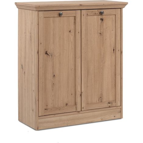 Calicosy – Buffet 2 portes 2 tablettes L80 cm – Poignées boutons métal vintage – MDF avec finitions mélamine – Dimensions 80x35x90 cm