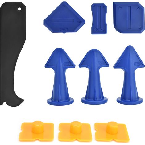 Outil de finition pour la pose de revêtements de sol : grattoir pour enlever le mastic, outil de finition pour mastic. (1/5)