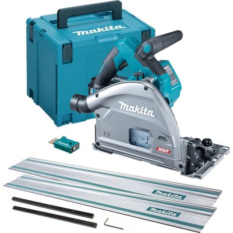 Makita SP001GZ03 40v MAX XGT Brushless Plunge Saw 165mm + 2x 1.5m Guide Rails (1/4)