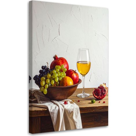 Wandbild Stillleben mit Früchten und Wein 40x60 cm (1/5)